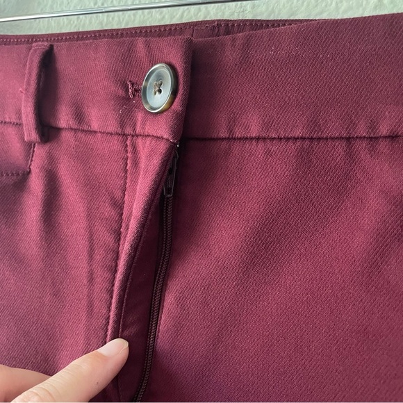LOFT Skinny Work Slacks Pants Women’s 4 (30x27) Burgundy Office Stretch Pockets - Picture 6 of 15